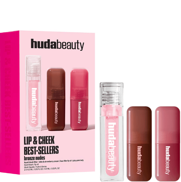 HUDA BEAUTY Bronze Nudes Lip And Cheek Best Sellers